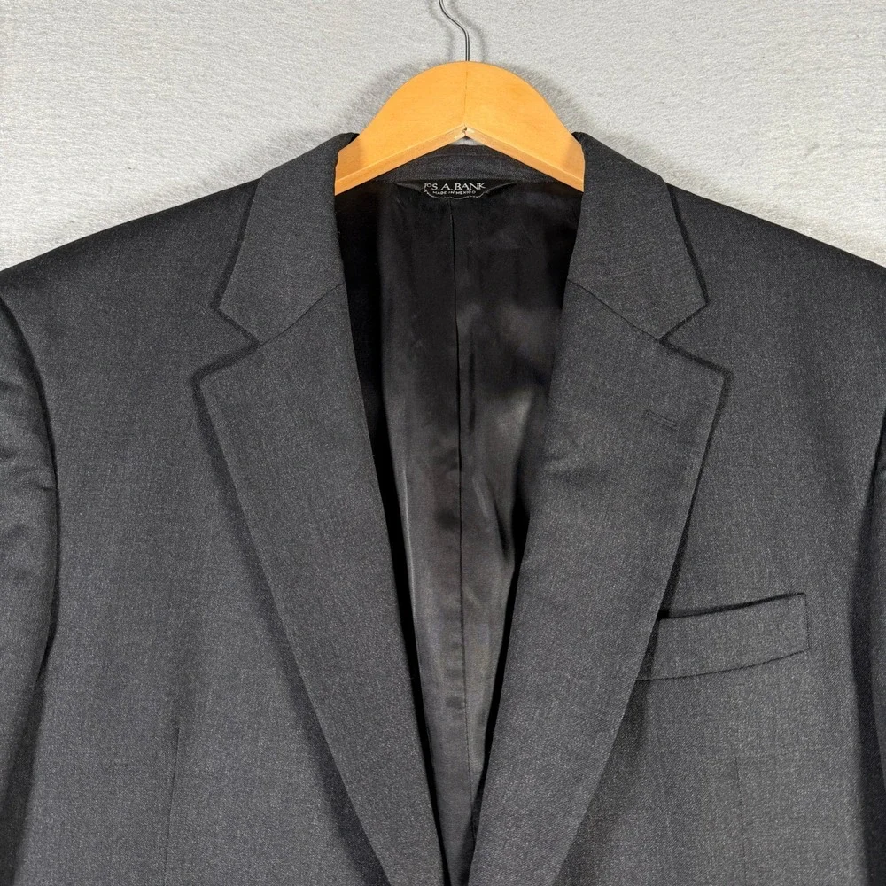 Jos. A. Bank Mens 41R Blazer Charcoal Gray 100%‎ Wool 2-Button Sport Coat 3455A